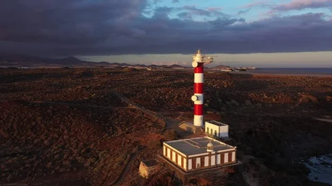 Lighthouse at the sunset Stock Footage 111437558