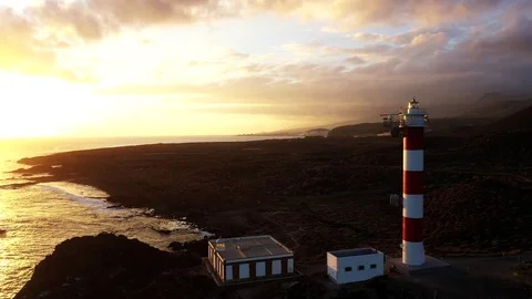 Lighthouse at the sunset Stock Footage 111437800