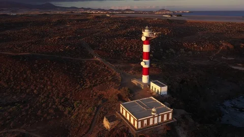Lighthouse at the sunset Stock Footage 111437936