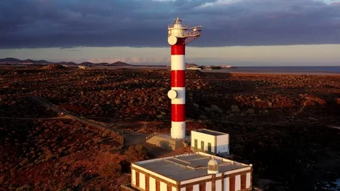 Lighthouse at the sunset Stock Footage 111438365