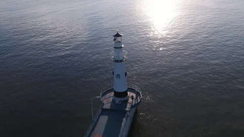 Lighthouse sunset Stock Footage