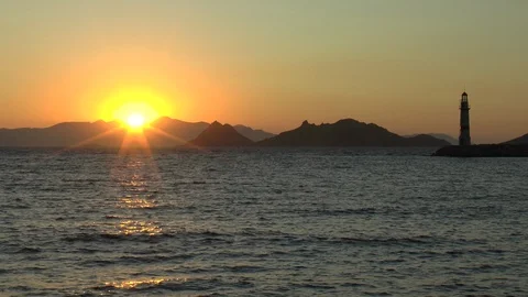 Lighthouse Sunset Stock Footage 125626752