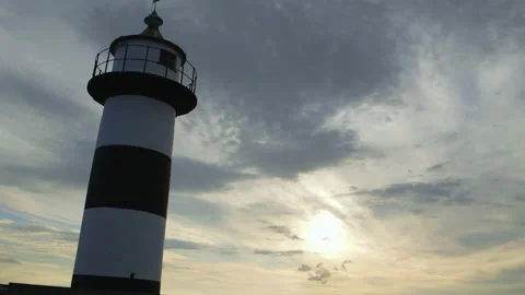 Lighthouse Before Sunset Stock Footage