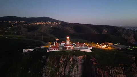 Lighthouse at sunset Stock Footage 299138781