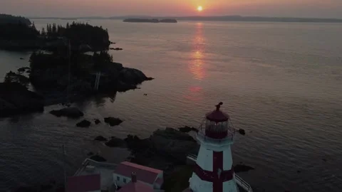 Lighthouse Sunset Stock Footage 304438325