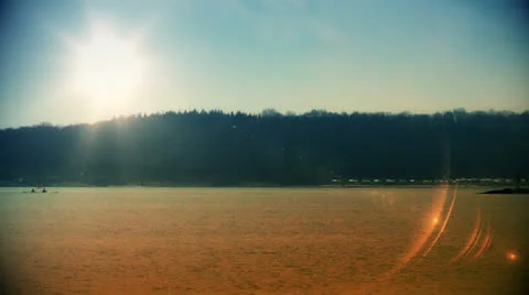 Lighthouse at sunset, Laboe, Germany, zoom out Stock Footage 25242161