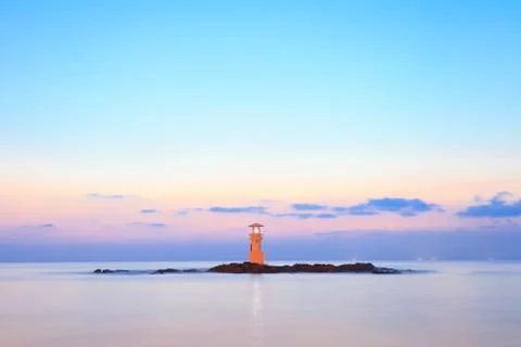 Lighthouse at sunset Stock Photos