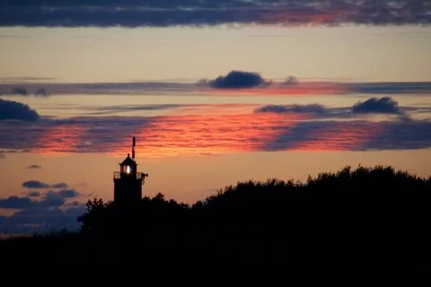 Lighthouse at sunset Stock Photos