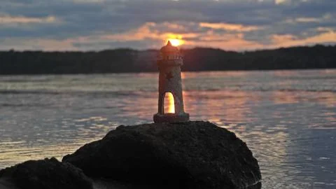 Lighthouse Sunset Foto stock