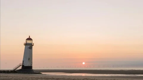 Lighthouse-sunset-timelapse-uk Stock-Footage 92141938