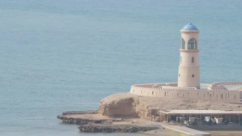 Lighthouse at Sur Port, Oman Stock Footage 196003284