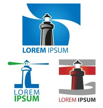 Lighthouse symbol set Stock Illustration