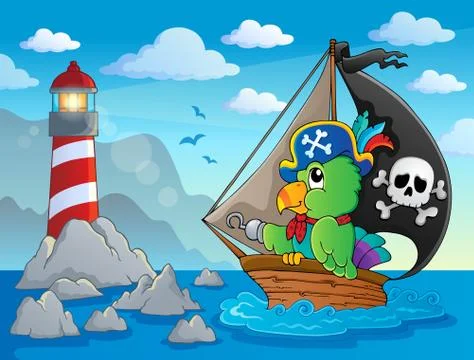 Lighthouse theme image - illustration. Stock Illustration