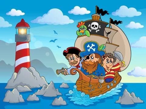 Lighthouse theme image - illustration. Stock Illustration