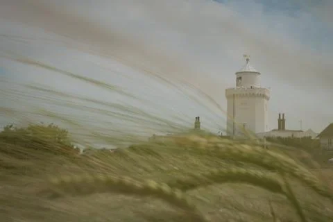 Lighthouse through the straw Stock Photos