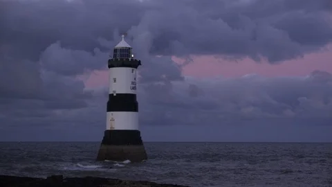 Lighthouse time lapse from light to dark 4K Stock Footage 101139632
