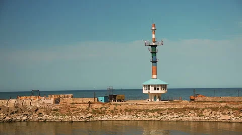 Lighthouse  on the tip Stock Footage 55626430