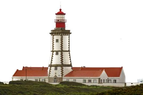 Lighthouse on top of the cliff Stock Photos