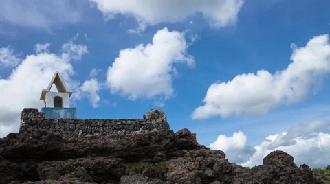 Lighthouse on the top of the mountain timelapse Stock Footage 51076062