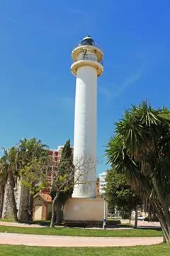 Lighthouse at torre del mar Stock Photos