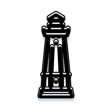 Lighthouse tower beacon providing maritime navigation guidance Stock Illustration