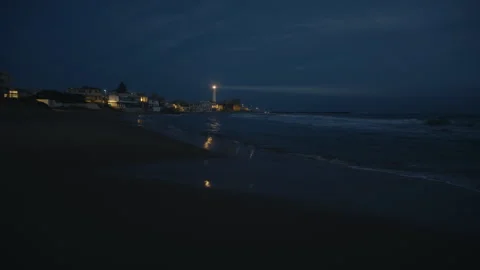 Lighthouse tower light up the ocean Stock Footage 260313944