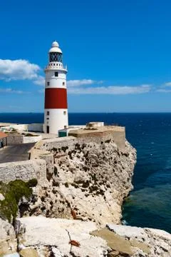 Lighthouse Trinity High on Europe Point Stock Photos