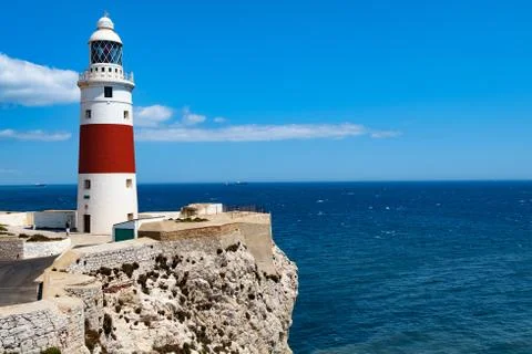 Lighthouse Trinity High on Europe Point Stock Photos