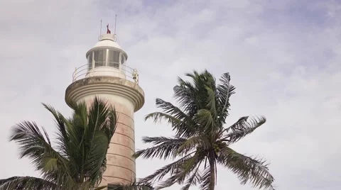 Lighthouse in tropic, Galle Stock Footage 58285406