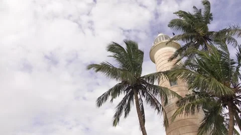 Lighthouse in tropic, Galle Stock Footage 58285438