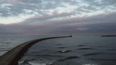 Lighthouse on U.K beach Stock-Footage 185147577
