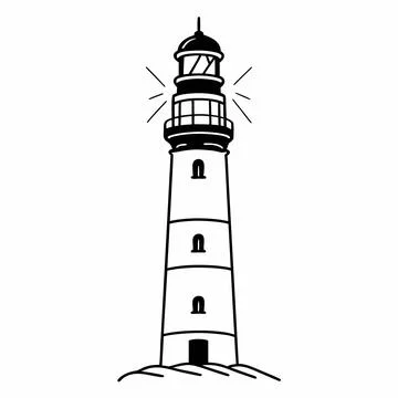 Lighthouse Vector Illustration Flat Nautical Desi vector illustration design  Stock Illustration