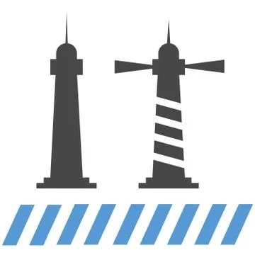 Lighthouse vector marine. Lighthouse icon building sea Stock Illustration