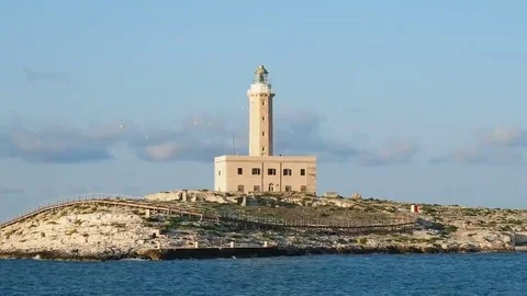 Lighthouse of Vieste Apulia Italy Stock-Footage 69081024