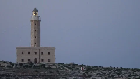 Lighthouse in the Vieste, Italy Stock Footage 113726537