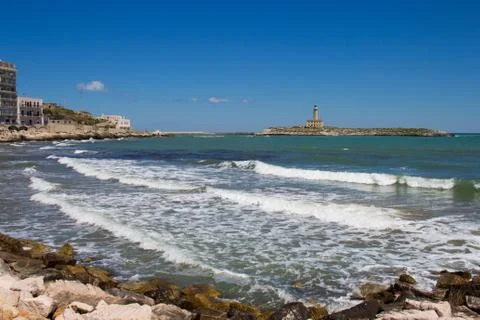 The lighthouse of Vieste Stock Photos