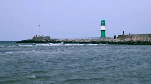 Lighthouse in warnemuende Stock-Footage 37425716