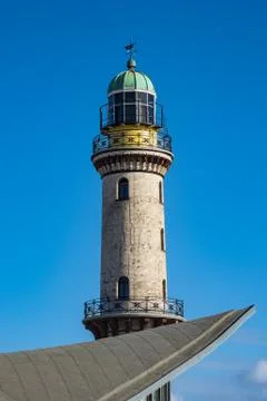 Lighthouse in Warnemuende Stock Photos