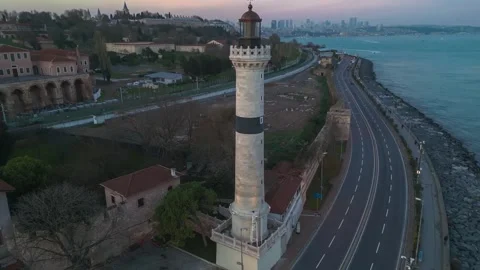 Lighthouse on the waterfront in Istanbul Stock Footage 273217204