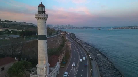Lighthouse on the waterfront in Istanbul Stock Footage 273217765
