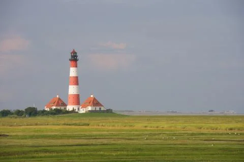 Lighthouse Westerhever Stock Photos