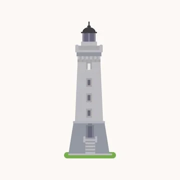 Lighthouse on white background. 库存插图