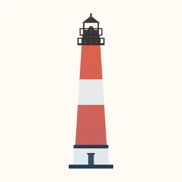 Lighthouse on white background. Stock Illustration