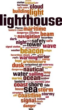Lighthouse word cloud Stock Illustration