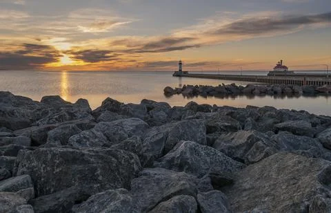Lighthouses at Duluth Stock Photos