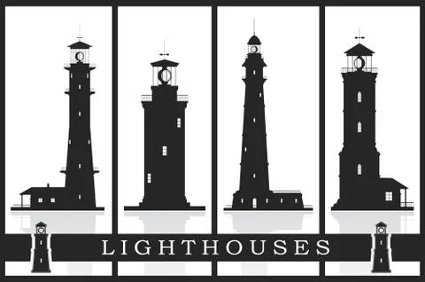 Lighthouses set. Stock Illustration