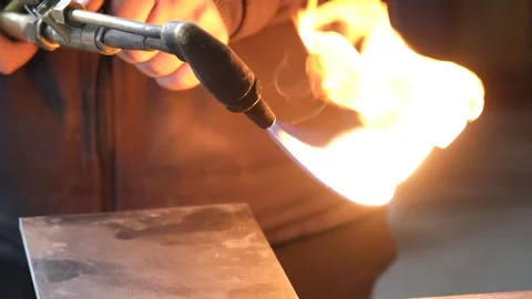 Lighting and Adjusting Oxy-Acetylene Welding Torch Stock Footage 339239474