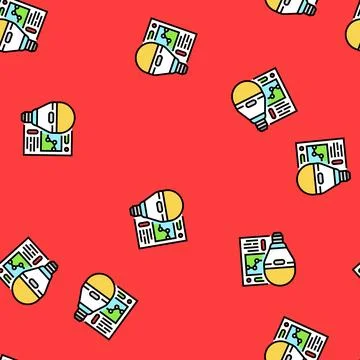 Lighting audit energy vector seamless pattern Stock Illustration