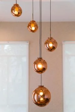 Lighting ball hanging from the ceiling Stock Photos