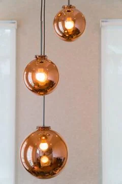 Lighting ball hanging from the ceiling Stock Photos